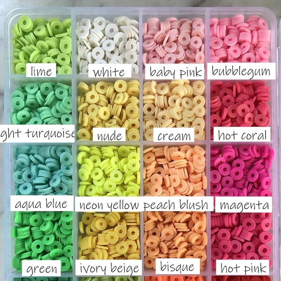 Personalized custom beaded bracelet/ heishi 6mm clay beads - Picture 8 of 16